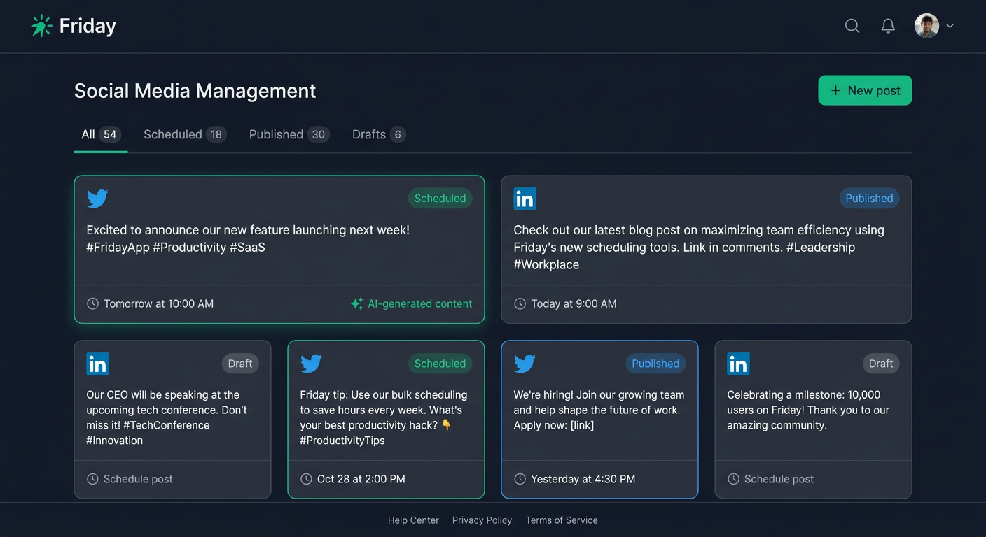 Social Media Scheduling